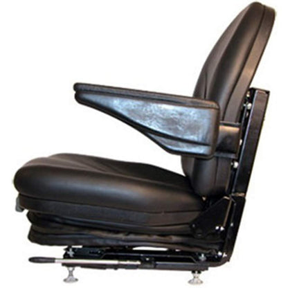 High Back Industrial Seat w/ Suspension, Slide Tracks & Armrests