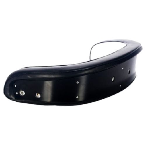 Black vinyl tractor seat backrest cushion with a durable steel back and mounting holes for International equipment.