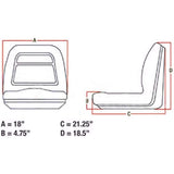 John Deere / Kubota Compact Tractor Flip Style Seat w/ Hinge