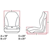 John Deere 50 Series Compact Tractor High Back Seat w/ Bracket