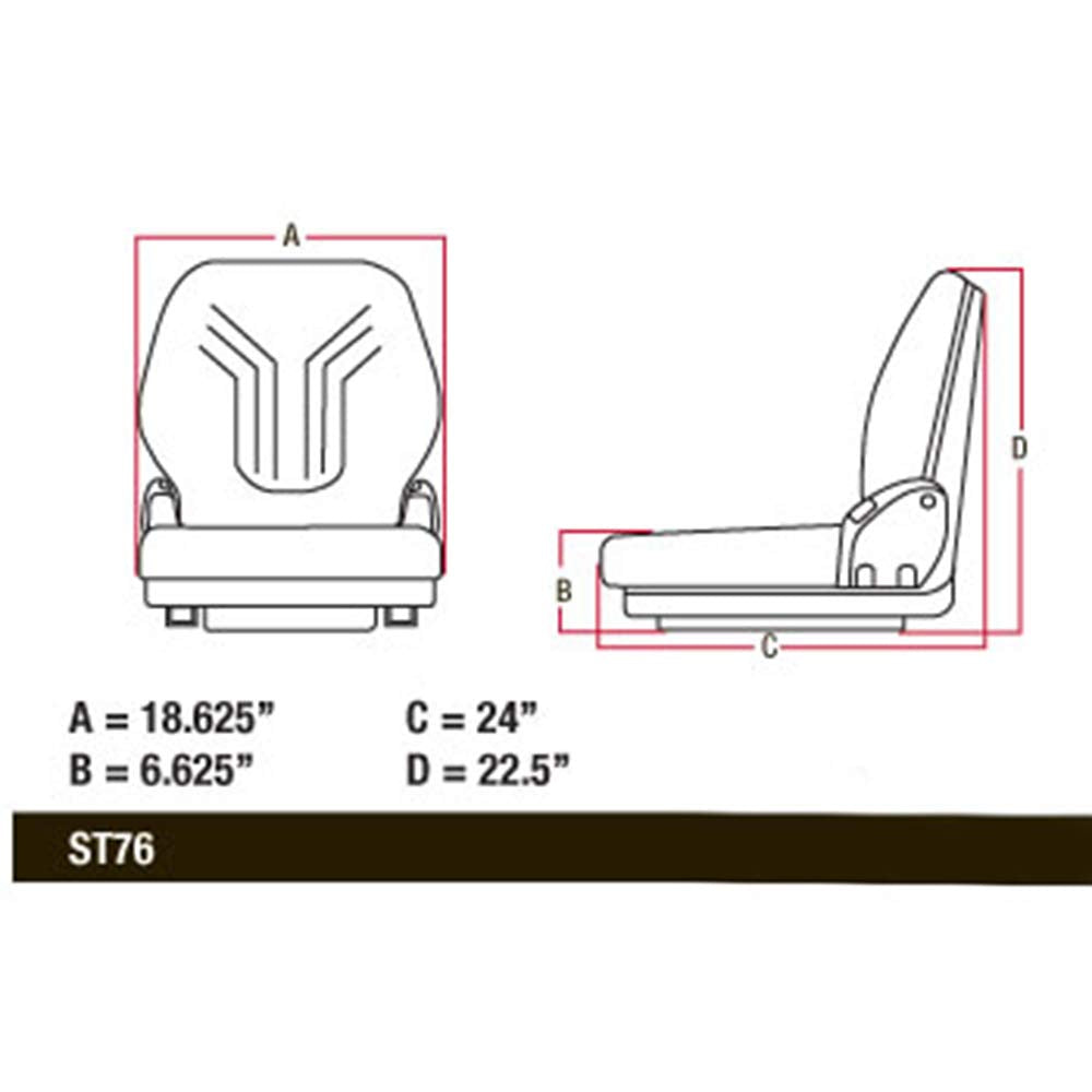 Skid Loader Compact Lawn Mower Garden Tractor Seat w/ Suspension