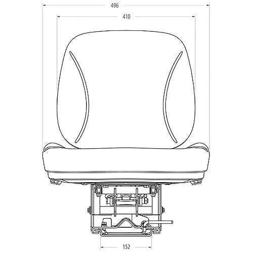 Low Back Tractor Seat w/ Mechanical Suspension