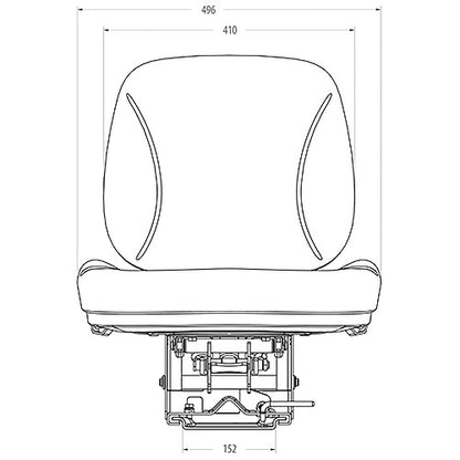 Low Back Tractor Seat w/ Mechanical Suspension