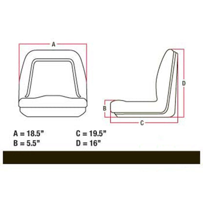 Michigan Deluxe Style Lawn Tractor Mower Seat