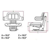Farm Tractor Seat W/ Suspension & Armrests