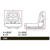 Heavy Duty Wrap Around Farm Tractor Seat W/ Armrests