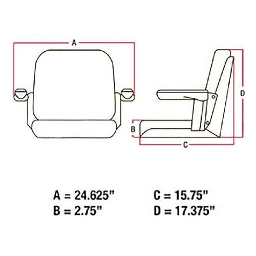 Tractor Seat Assembly w/Arm Rests for Allis Chalmers / Case / Massey Ferguson