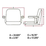 Tractor Seat Assembly w/Arm Rests for Allis Chalmers / Case / Massey Ferguson