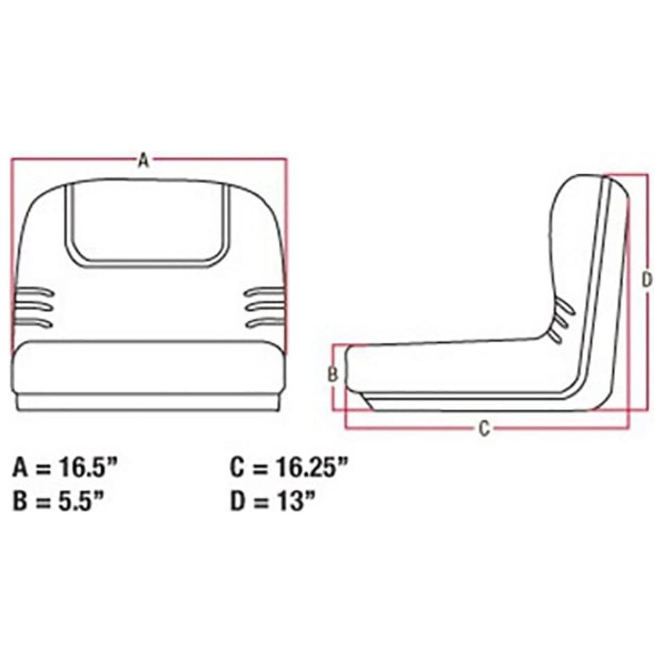 Mid Back Riding Mower Tractor Seat for John Deere