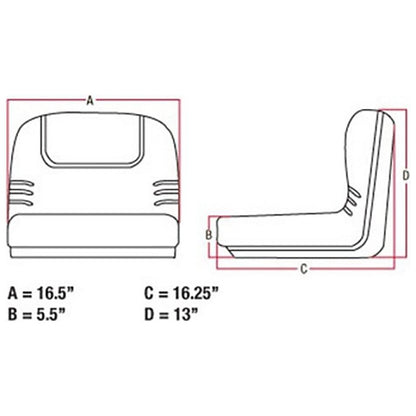 Mid Back Riding Mower Tractor Seat for John Deere