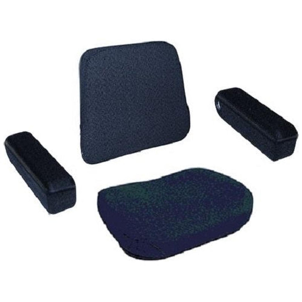 Four-piece brown fabric tractor seat cushion set with steel back for Case, International, and Massey Ferguson tractors.
