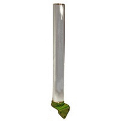 24-inch chrome exhaust stack for John Deere with 3-inch outer diameter and 3-bolt mounting flange.