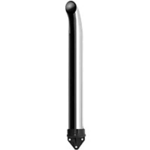 24-inch chrome exhaust stack for John Deere tractors with 3-inch OD and 3-bolt mounting flange.